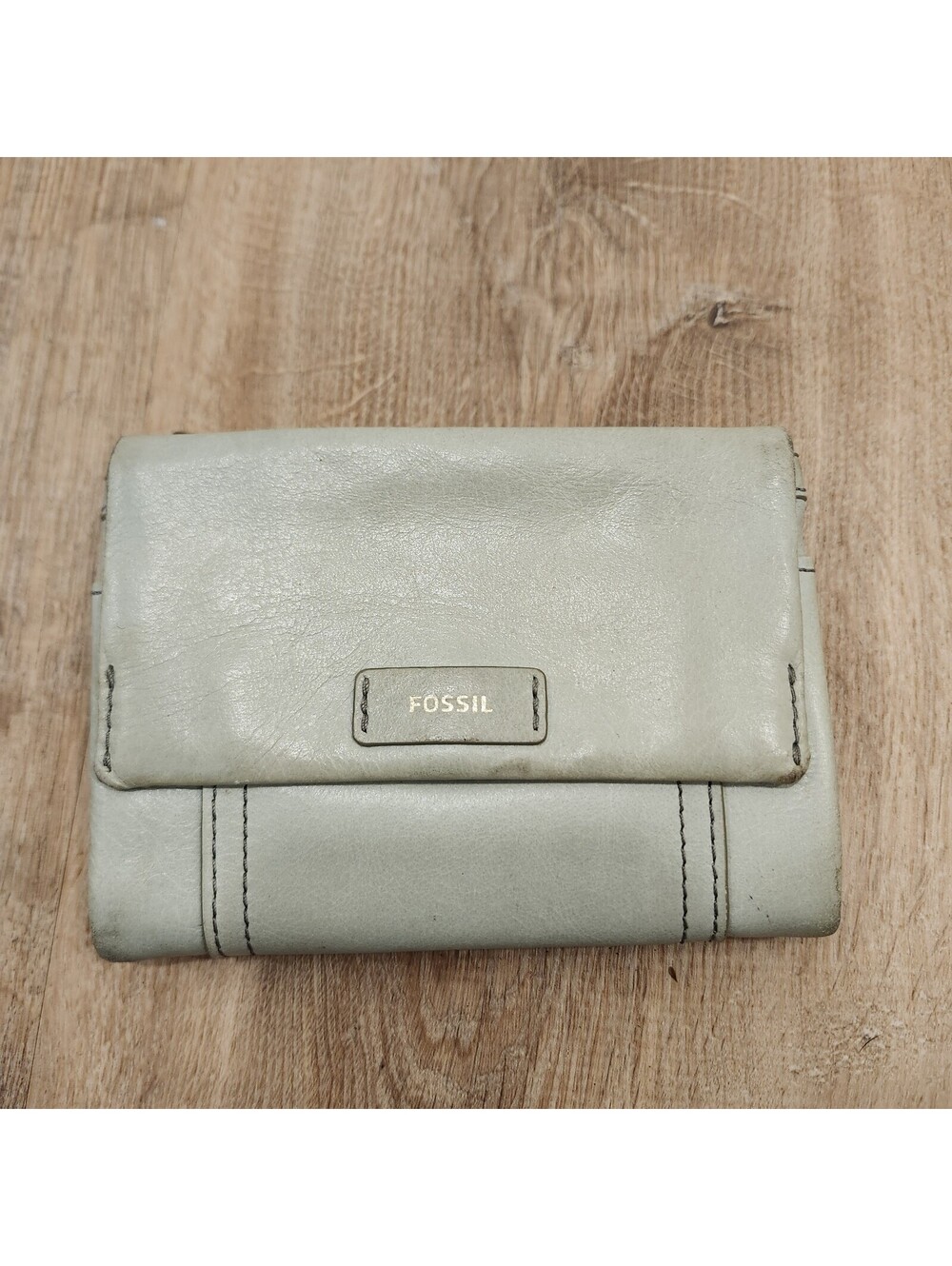 Fossil Ellis Leather Multi Wallet Bifold Clutch Organizer Light Sage Green